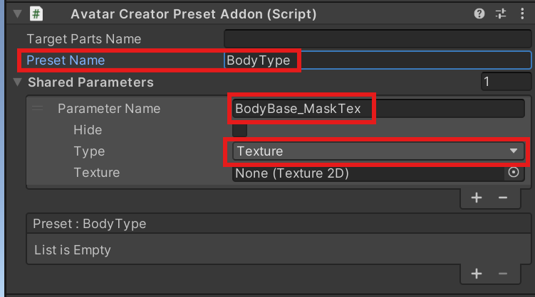 Creating Shared Parameter